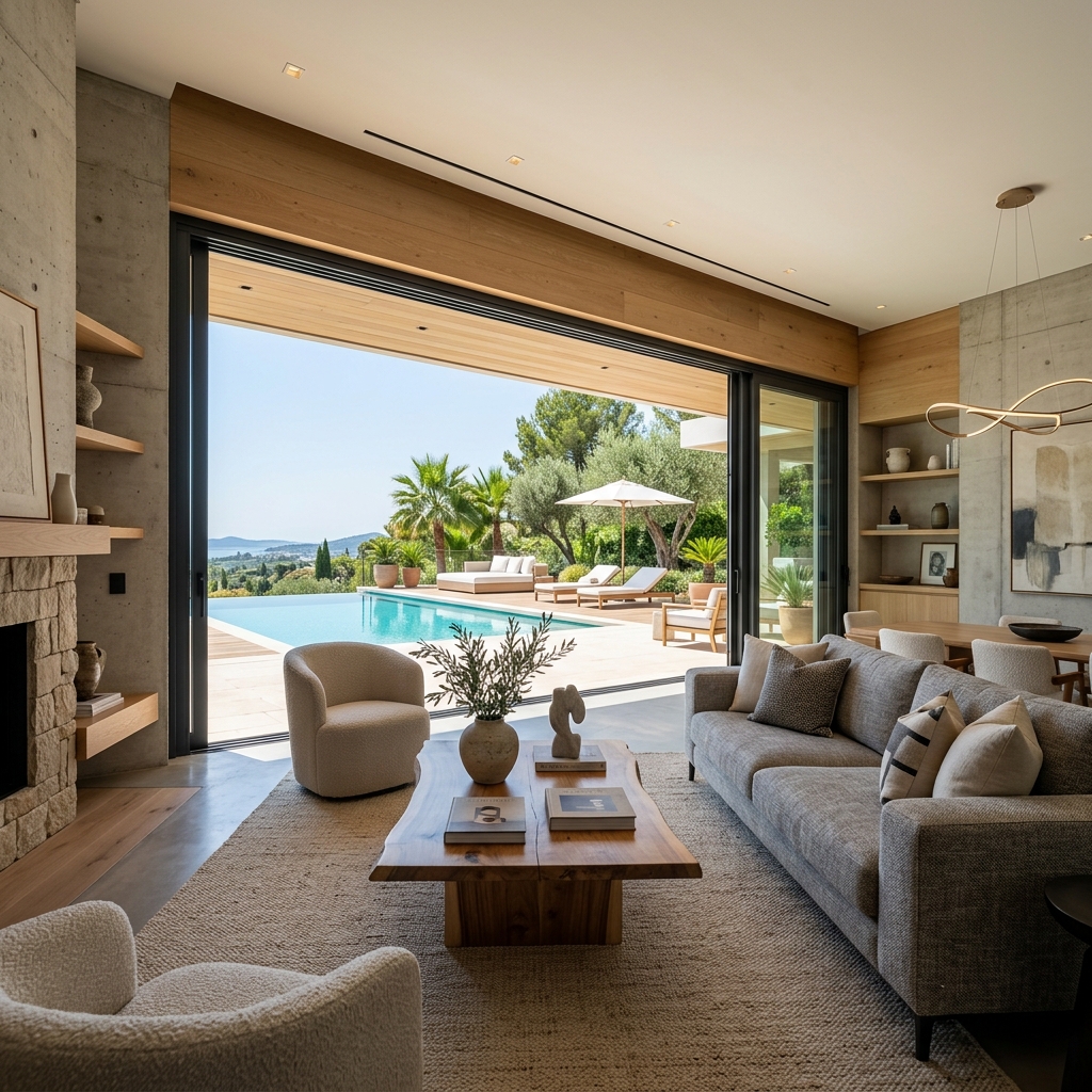 Luxurious living space with premium uPVC profiles by Kiran Interiors