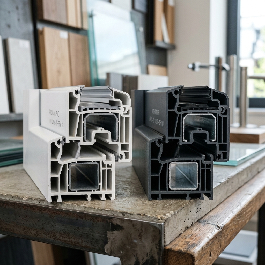 uPVC Profiles showing multi-chamber insulation design